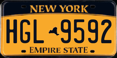 NY license plate HGL9592