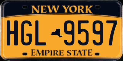 NY license plate HGL9597