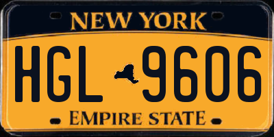 NY license plate HGL9606