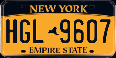 NY license plate HGL9607