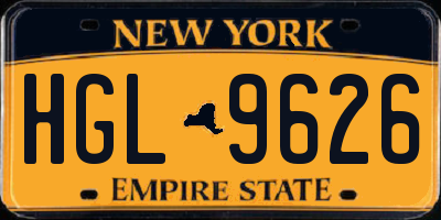 NY license plate HGL9626
