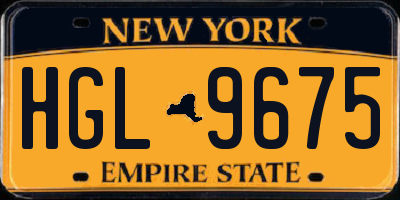 NY license plate HGL9675