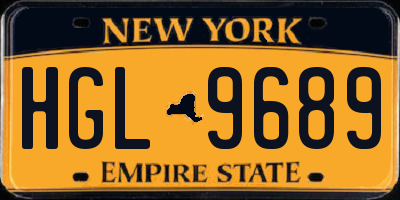 NY license plate HGL9689