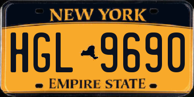 NY license plate HGL9690