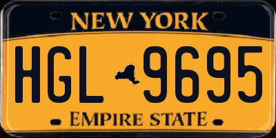 NY license plate HGL9695