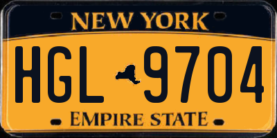 NY license plate HGL9704