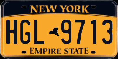 NY license plate HGL9713