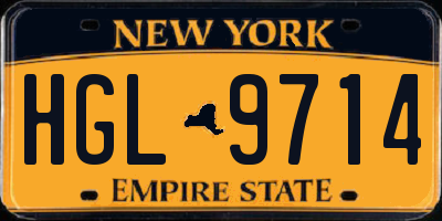 NY license plate HGL9714