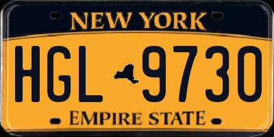NY license plate HGL9730