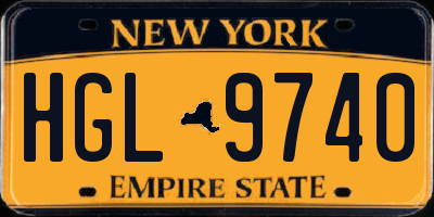 NY license plate HGL9740