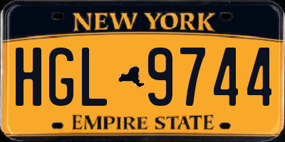 NY license plate HGL9744