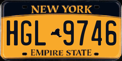 NY license plate HGL9746