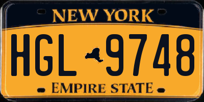 NY license plate HGL9748