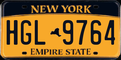 NY license plate HGL9764