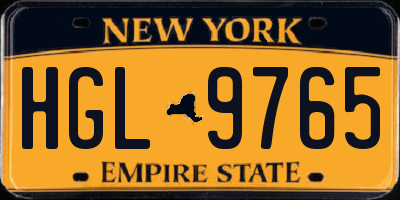 NY license plate HGL9765