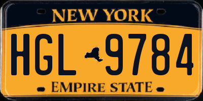 NY license plate HGL9784