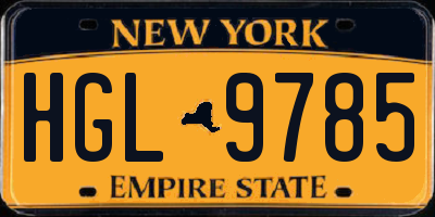 NY license plate HGL9785