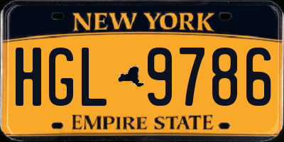 NY license plate HGL9786