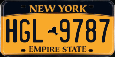 NY license plate HGL9787