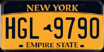 NY license plate HGL9790