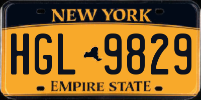 NY license plate HGL9829