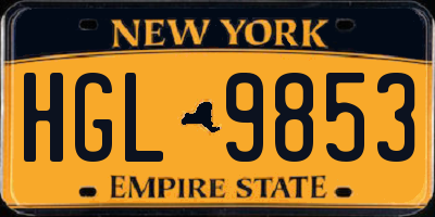 NY license plate HGL9853
