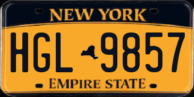 NY license plate HGL9857