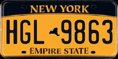 NY license plate HGL9863