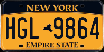NY license plate HGL9864