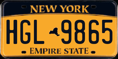 NY license plate HGL9865