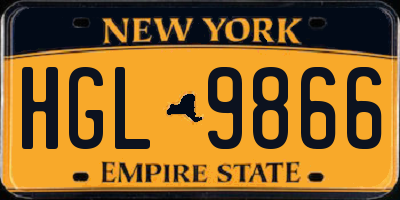 NY license plate HGL9866