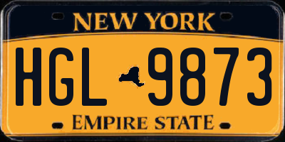 NY license plate HGL9873