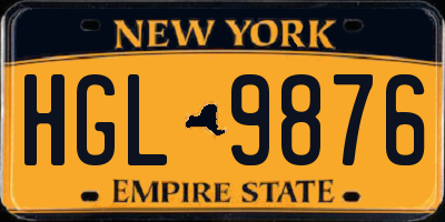 NY license plate HGL9876