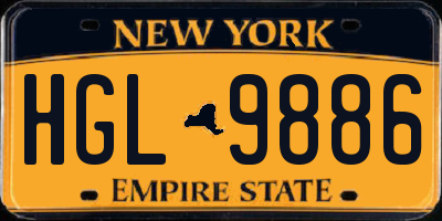 NY license plate HGL9886