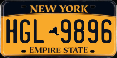 NY license plate HGL9896