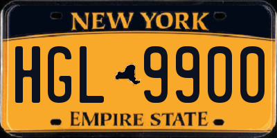 NY license plate HGL9900