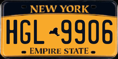NY license plate HGL9906