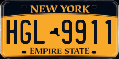 NY license plate HGL9911