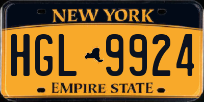 NY license plate HGL9924