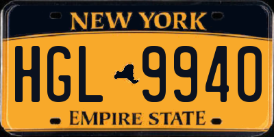 NY license plate HGL9940