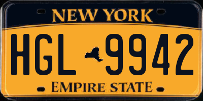 NY license plate HGL9942