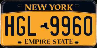 NY license plate HGL9960
