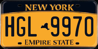 NY license plate HGL9970