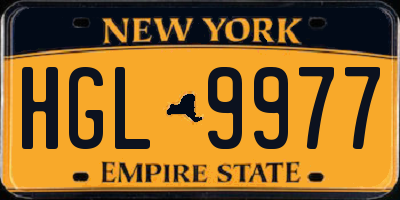 NY license plate HGL9977