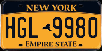 NY license plate HGL9980