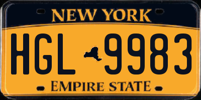 NY license plate HGL9983