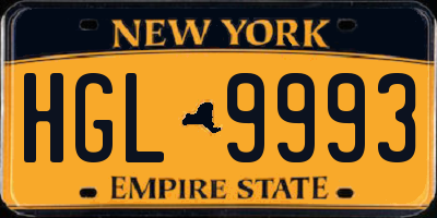 NY license plate HGL9993