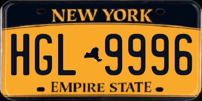 NY license plate HGL9996