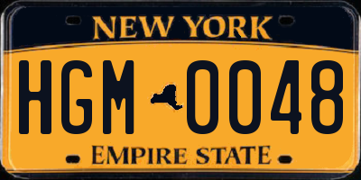 NY license plate HGM0048