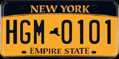 NY license plate HGM0101